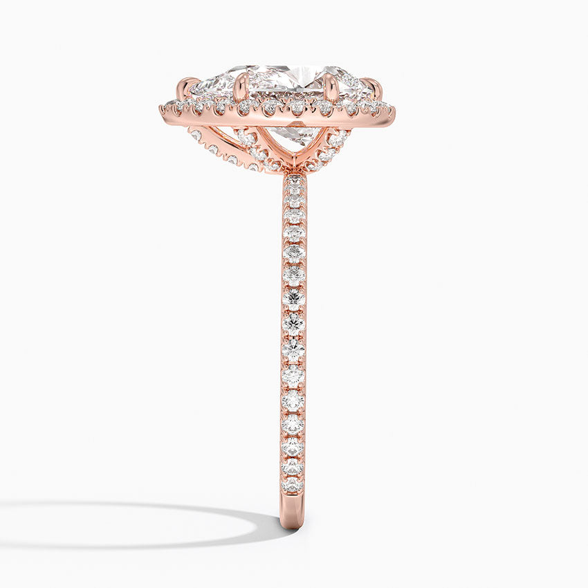 2,50 Karat Damla Halo Tasarım Tektaş Laboratuvar Pırlanta Yüzük 18K - Celestia - Bold Diamonds