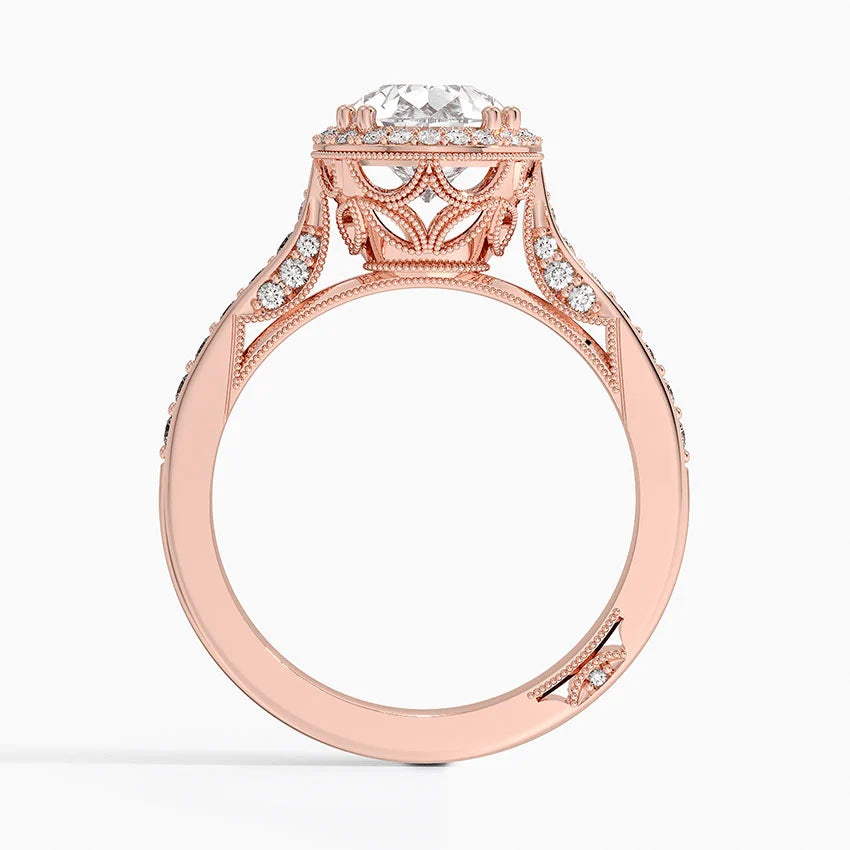 2.50 Karat Damla Halo Tasarım Tektaş Laboratuvar Pırlanta Yüzük -Clarella - Bold Diamonds