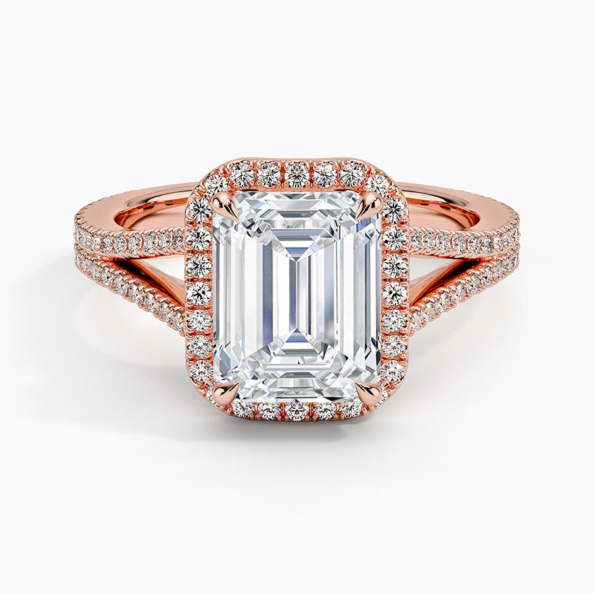 2,50 Karat Emerald Halo Tasarım Tektaş Laboratuvar Pırlanta Yüzük 18K -Aurelia - Bold Diamonds