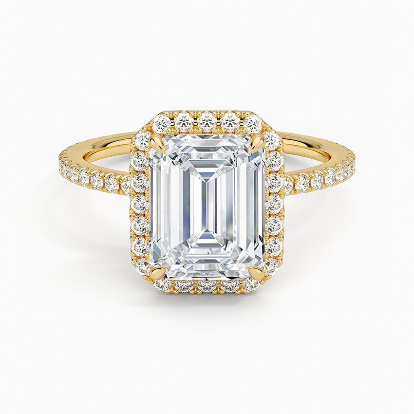 2,50 Karat Emerald Halo Tasarım Tektaş Laboratuvar Pırlanta Yüzük 18K -Celestia - Bold Diamonds