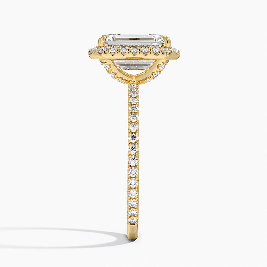 2,50 Karat Emerald Halo Tasarım Tektaş Laboratuvar Pırlanta Yüzük 18K -Celestia - Bold Diamonds