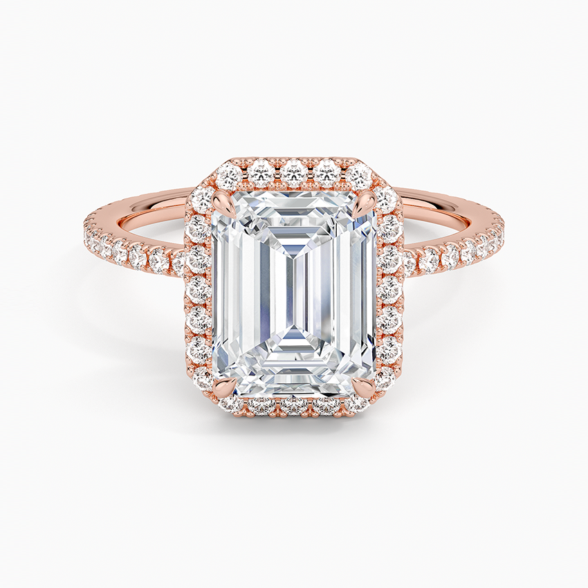 2,50 Karat Emerald Halo Tasarım Tektaş Laboratuvar Pırlanta Yüzük 18K -Celestia - Bold Diamonds
