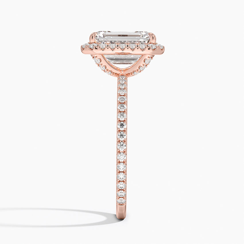 2,50 Karat Emerald Halo Tasarım Tektaş Laboratuvar Pırlanta Yüzük 18K -Celestia - Bold Diamonds