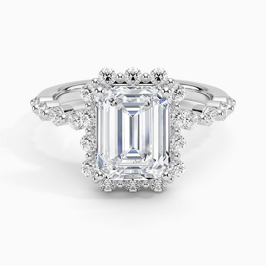 2.50 Karat Emerald Halo Tasarım Tektaş Laboratuvar Pırlanta Yüzük 18K -Mirara - Bold Diamonds