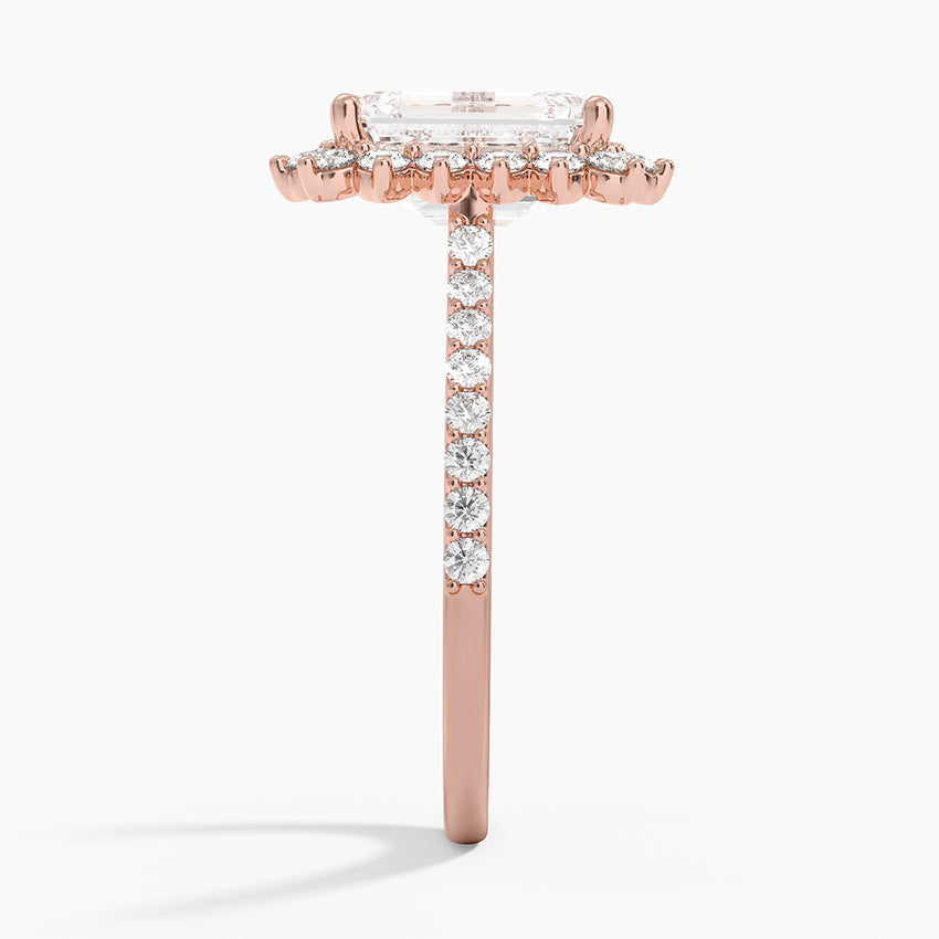 2,50 Karat Emerald Halo Tasarım Tektaş Laboratuvar Pırlanta Yüzük 18K -Seraphina - Bold Diamonds
