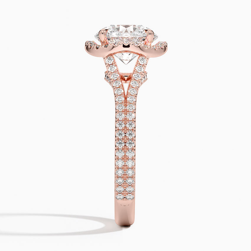 2,50 Karat Halo Tasarım Tektaş Laboratuvar Pırlanta Yüzük 18K -Aurelia - Bold Diamonds