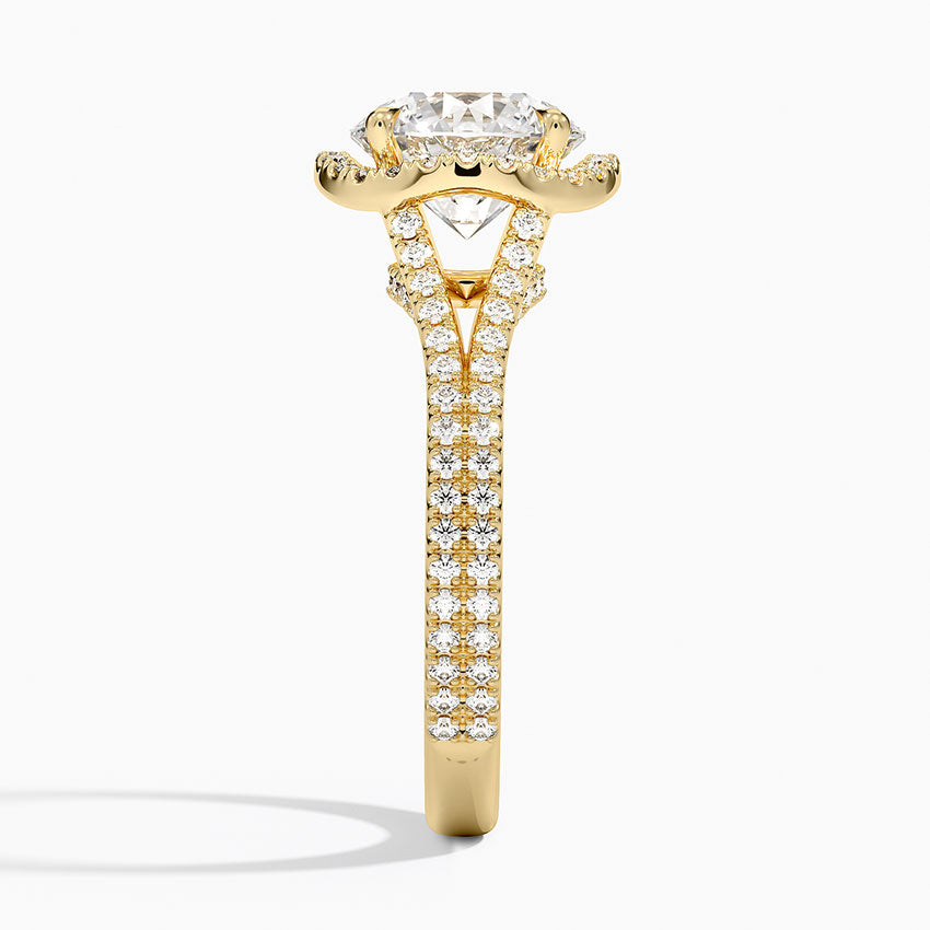 2,50 Karat Halo Tasarım Tektaş Laboratuvar Pırlanta Yüzük 18K -Aurelia - Bold Diamonds