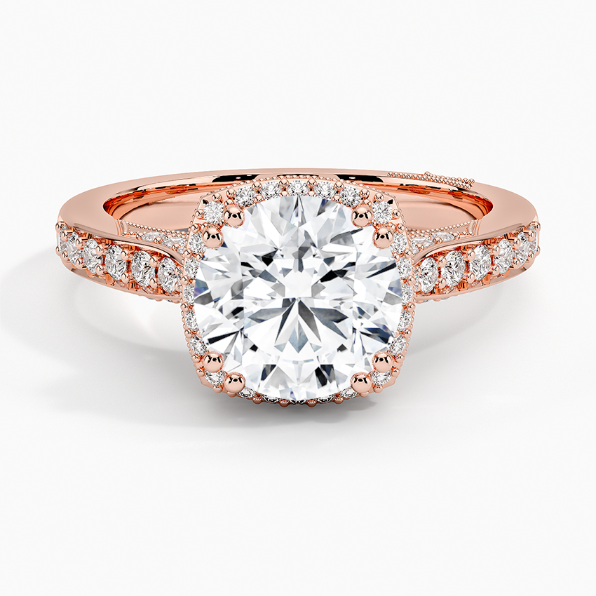 2.50 Karat Halo Tasarım Tektaş Laboratuvar Pırlanta Yüzük 18K -Clarella - Bold Diamonds