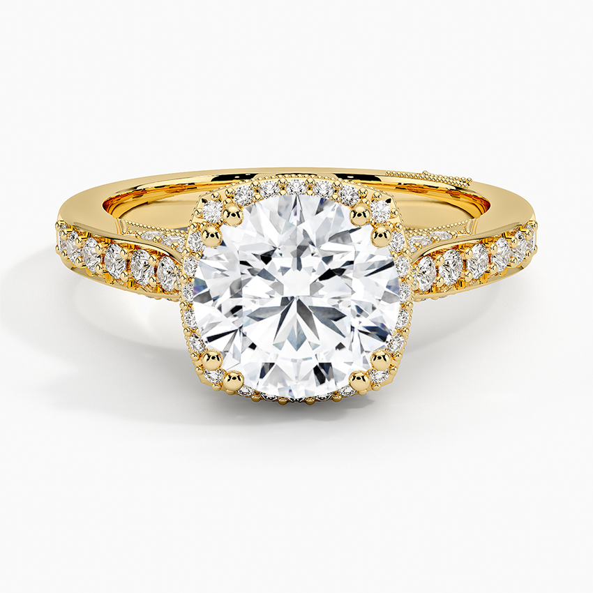 2.50 Karat Halo Tasarım Tektaş Laboratuvar Pırlanta Yüzük 18K -Clarella - Bold Diamonds