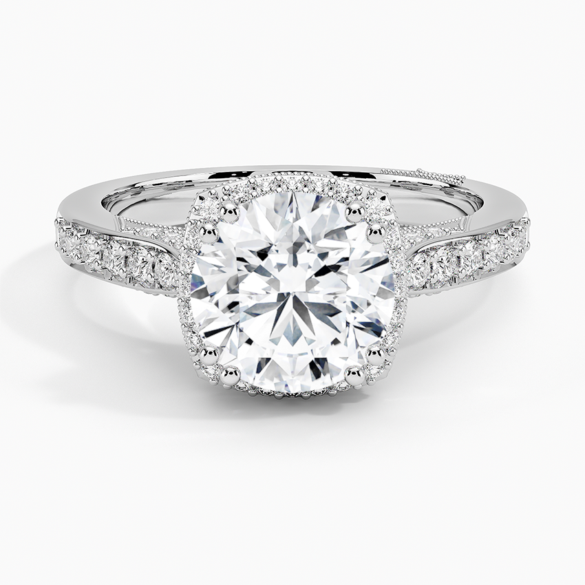 2.50 Karat Halo Tasarım Tektaş Laboratuvar Pırlanta Yüzük 18K -Clarella - Bold Diamonds