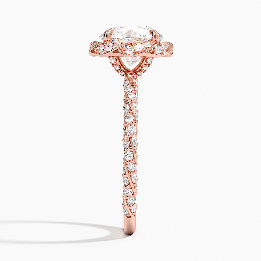 2.50 Karat Halo Tasarım Tektaş Laboratuvar Pırlanta Yüzük 18k -Elyra - Bold Diamonds