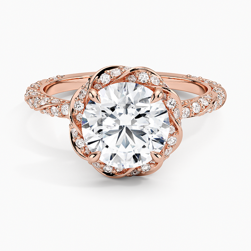 2.50 Karat Halo Tasarım Tektaş Laboratuvar Pırlanta Yüzük 18k -Elyra - Bold Diamonds