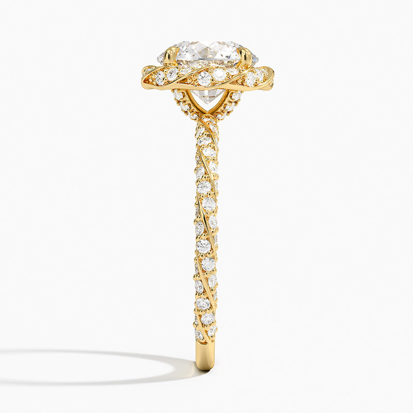 2.50 Karat Halo Tasarım Tektaş Laboratuvar Pırlanta Yüzük 18k -Elyra - Bold Diamonds