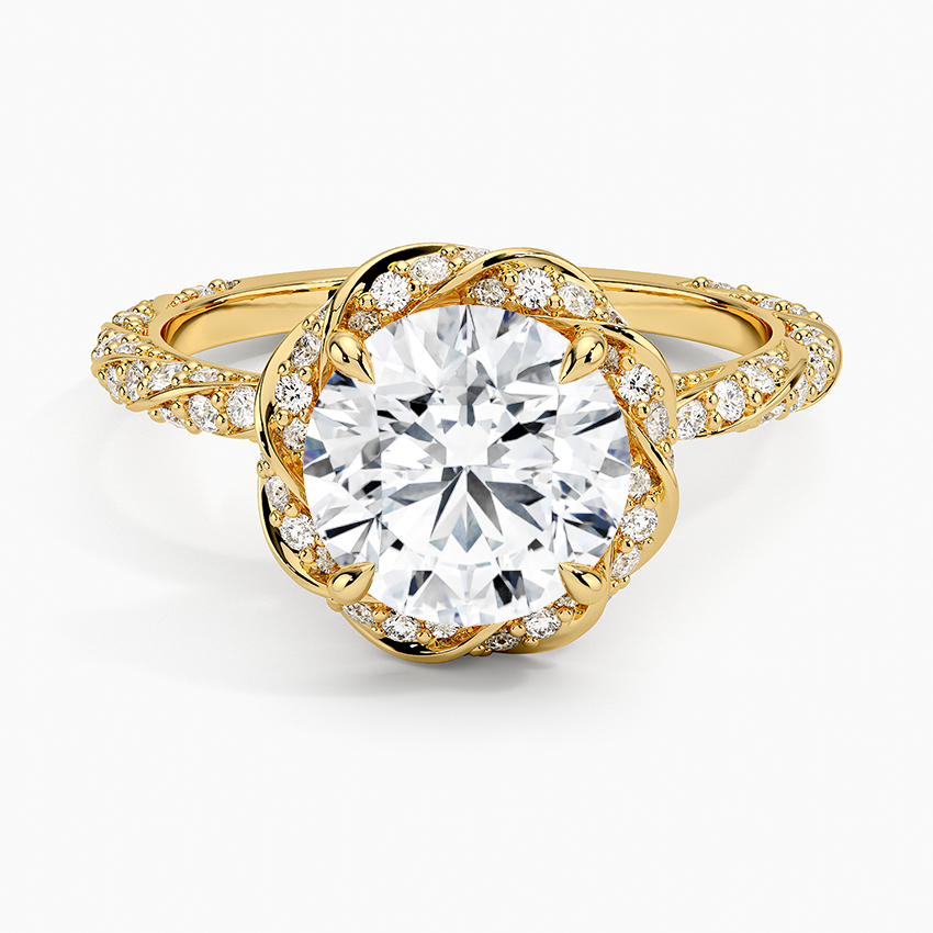 2.50 Karat Halo Tasarım Tektaş Laboratuvar Pırlanta Yüzük 18k -Elyra - Bold Diamonds