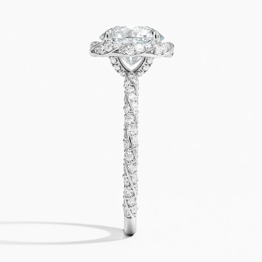 2.50 Karat Halo Tasarım Tektaş Laboratuvar Pırlanta Yüzük 18k -Elyra - Bold Diamonds