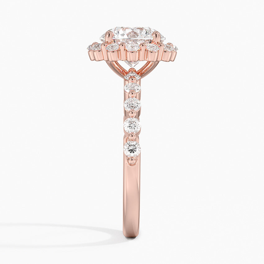 2.50 Karat Halo Tasarım Tektaş Laboratuvar Pırlanta Yüzük 18K -Mirara - Bold Diamonds