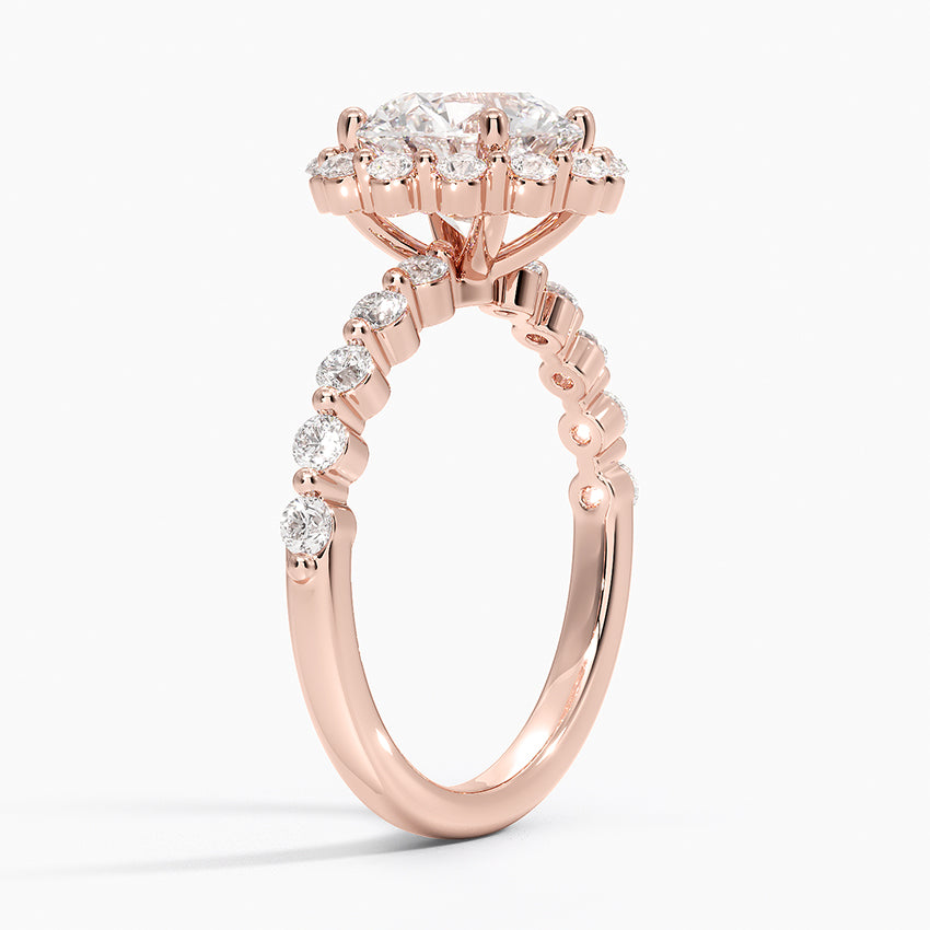 2.50 Karat Halo Tasarım Tektaş Laboratuvar Pırlanta Yüzük 18K -Mirara - Bold Diamonds