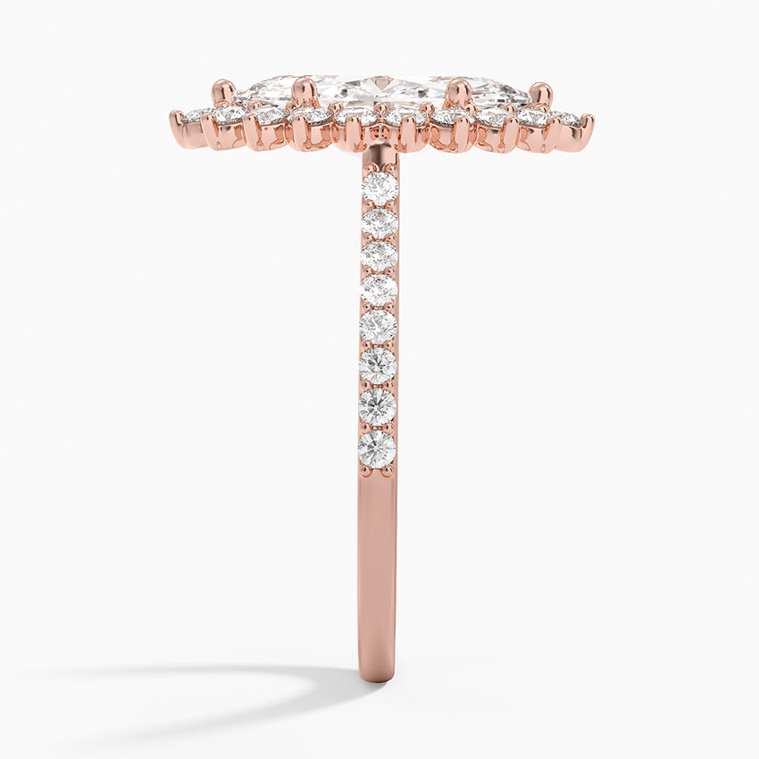 2,50 Karat Marquise Halo Tasarım Tektaş Laboratuvar Pırlanta Yüzük 18K -Seraphina - Bold Diamonds