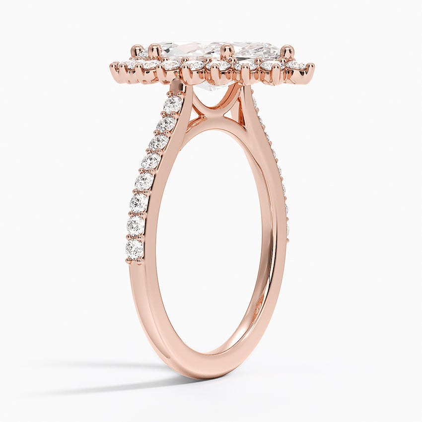 2,50 Karat Marquise Halo Tasarım Tektaş Laboratuvar Pırlanta Yüzük 18K -Seraphina - Bold Diamonds