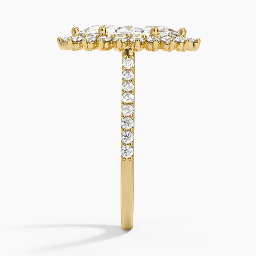 2,50 Karat Marquise Halo Tasarım Tektaş Laboratuvar Pırlanta Yüzük 18K -Seraphina - Bold Diamonds