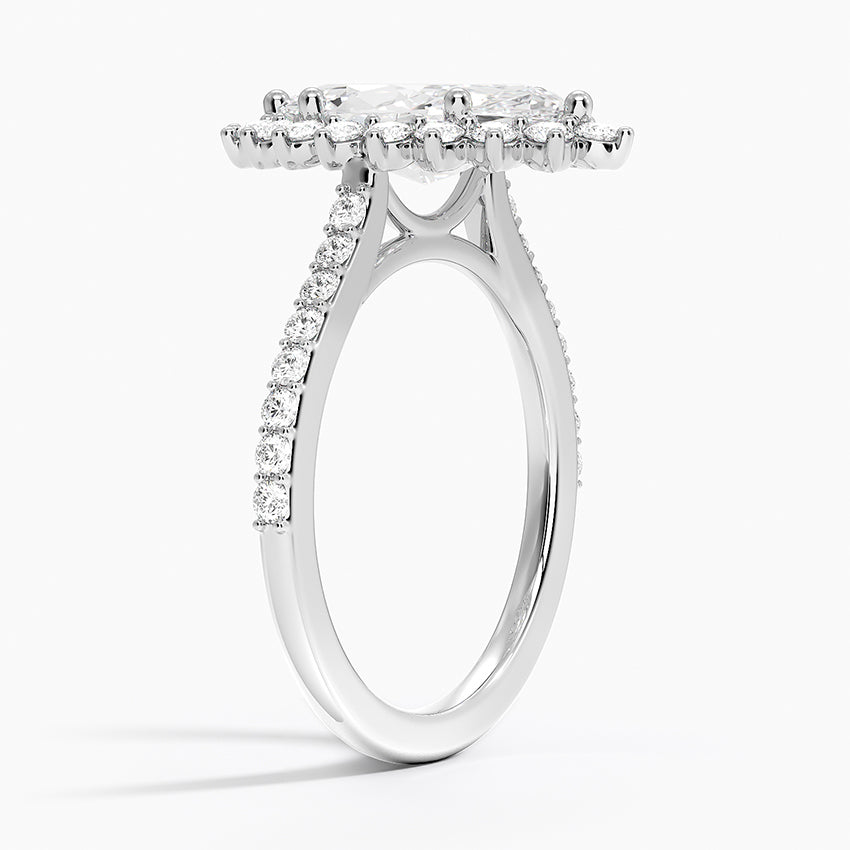 2,50 Karat Marquise Halo Tasarım Tektaş Laboratuvar Pırlanta Yüzük 18K -Seraphina - Bold Diamonds