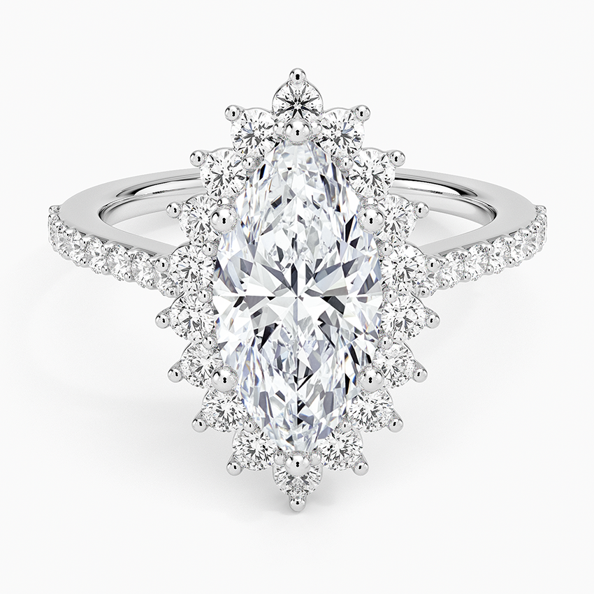 2,50 Karat Marquise Halo Tasarım Tektaş Laboratuvar Pırlanta Yüzük 18K -Seraphina - Bold Diamonds
