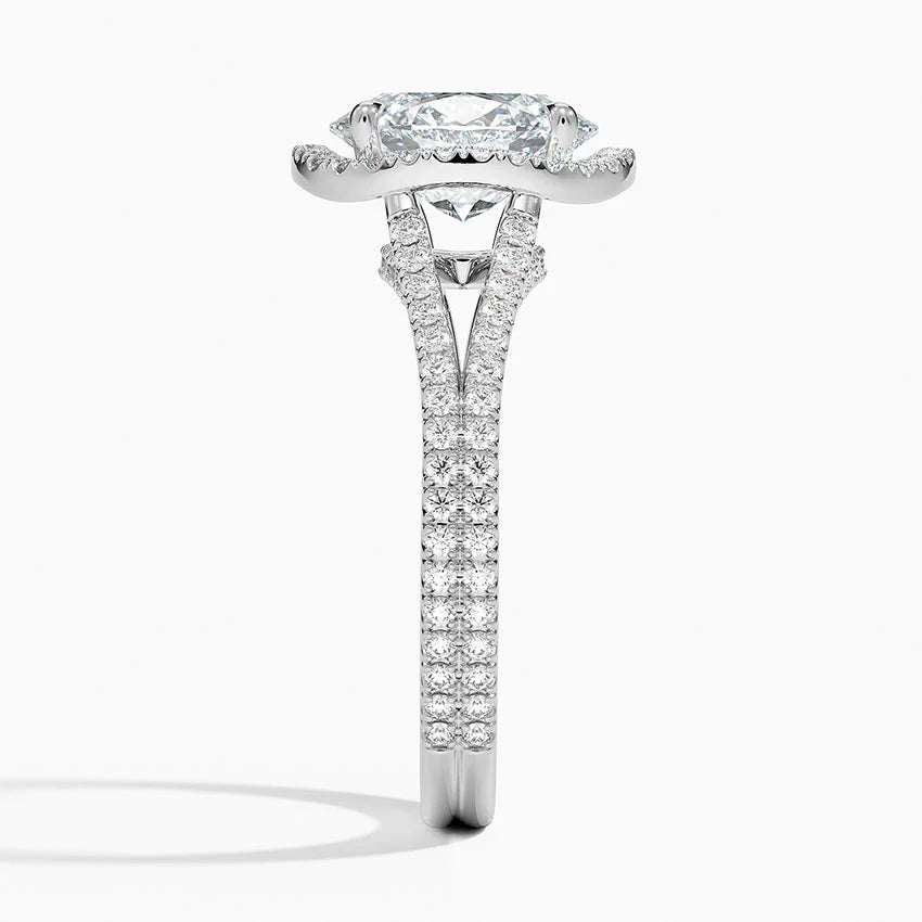 2,50 Karat Oval Halo Tasarım Tektaş Laboratuvar Pırlanta Yüzük 18K - Aurelia - Bold Diamonds
