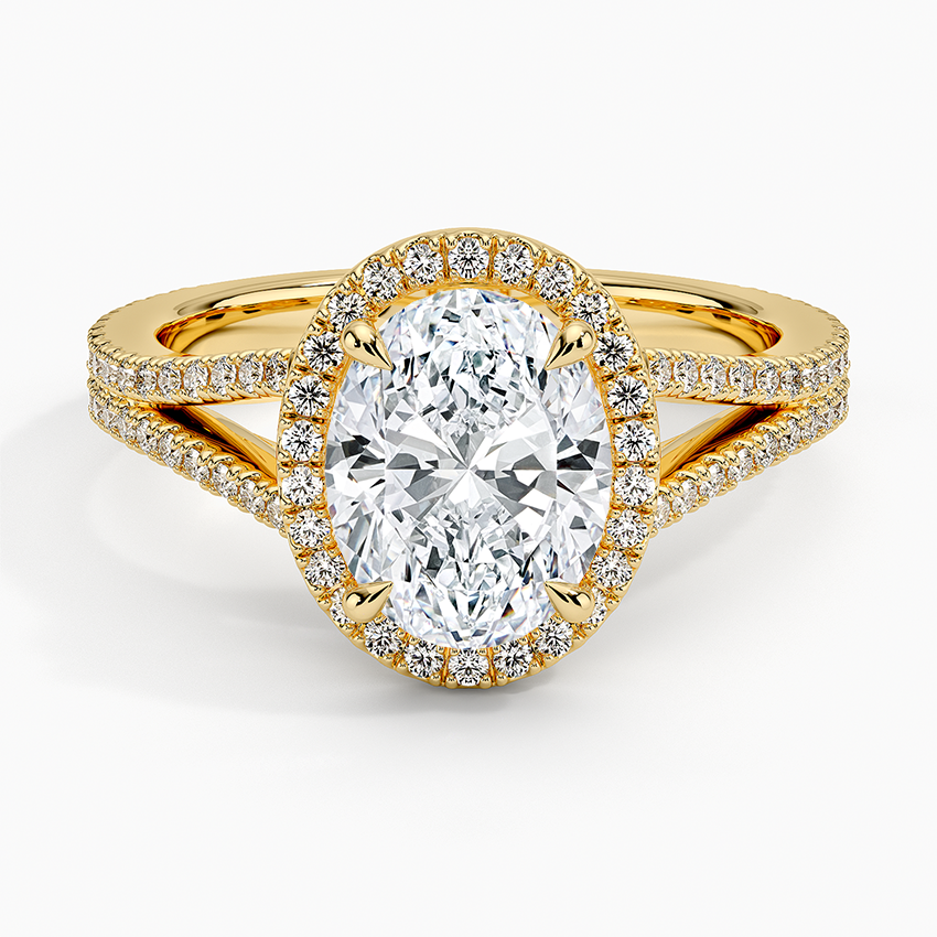 2,50 Karat Oval Halo Tasarım Tektaş Laboratuvar Pırlanta Yüzük 18K - Aurelia - Bold Diamonds
