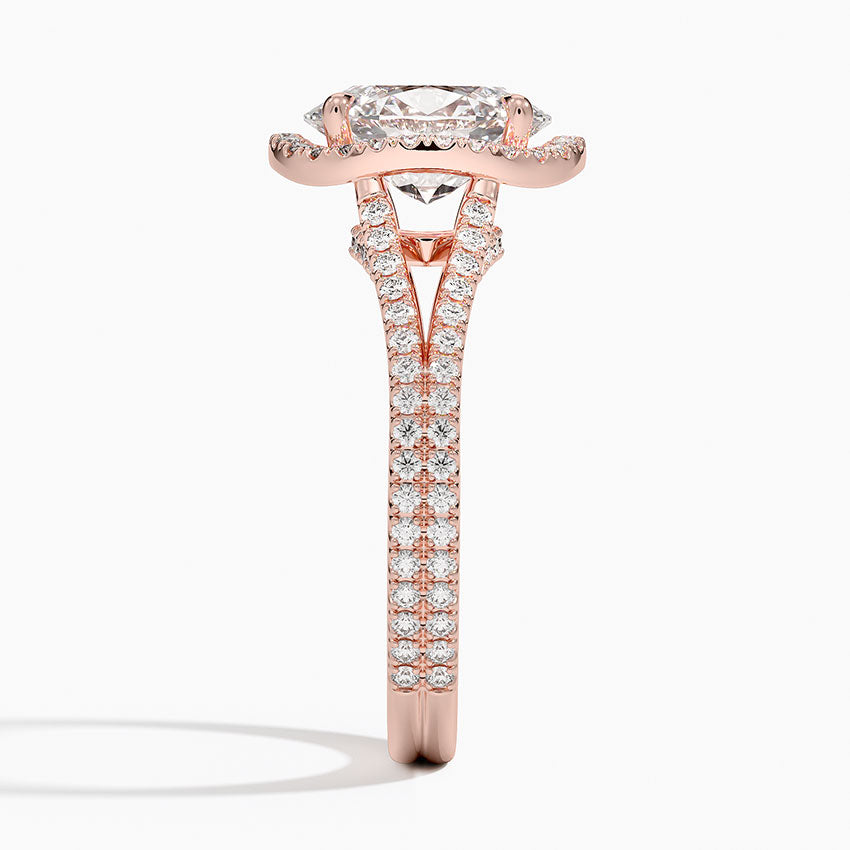 2,50 Karat Oval Halo Tasarım Tektaş Laboratuvar Pırlanta Yüzük 18K - Aurelia - Bold Diamonds