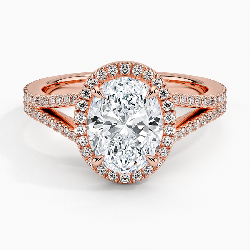 2,50 Karat Oval Halo Tasarım Tektaş Laboratuvar Pırlanta Yüzük 18K - Aurelia - Bold Diamonds