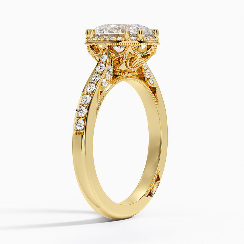 2.50 Karat Oval Halo Tasarım Tektaş Laboratuvar Pırlanta Yüzük 18K -Clarella - Bold Diamonds