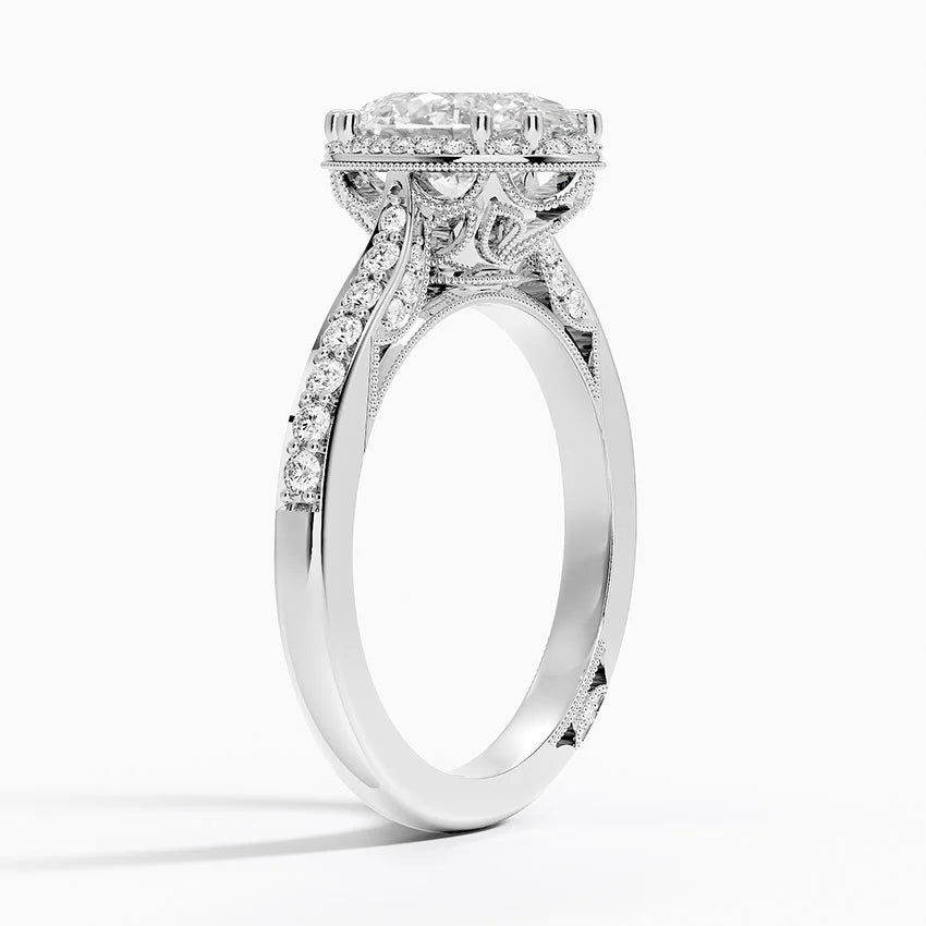 2.50 Karat Oval Halo Tasarım Tektaş Laboratuvar Pırlanta Yüzük 18K -Clarella - Bold Diamonds