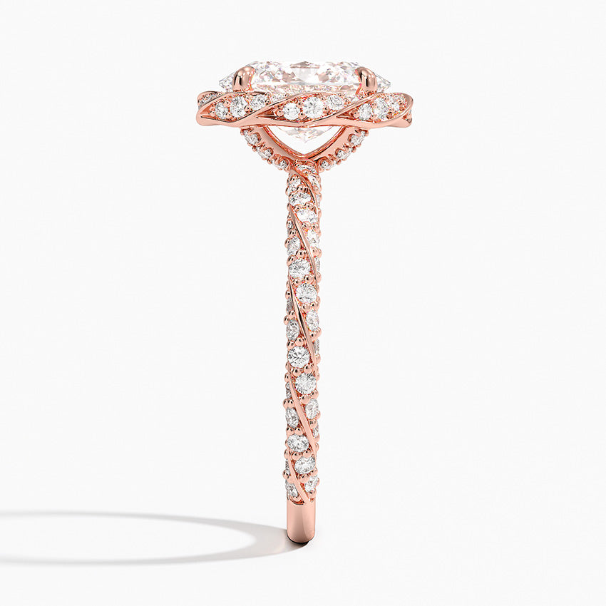2.50 Karat Oval Halo Tasarım Tektaş Laboratuvar Pırlanta Yüzük 18k -Elyra - Bold Diamonds