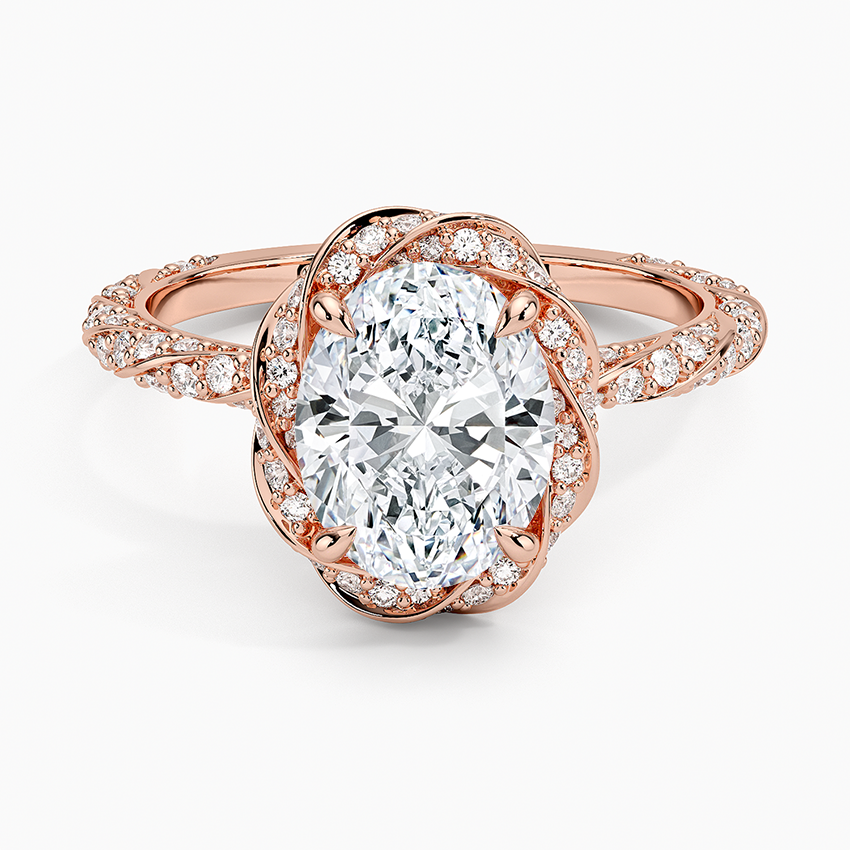 2.50 Karat Oval Halo Tasarım Tektaş Laboratuvar Pırlanta Yüzük 18k -Elyra - Bold Diamonds