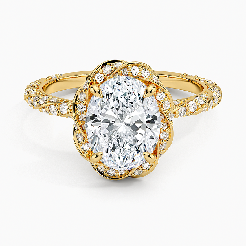 2.50 Karat Oval Halo Tasarım Tektaş Laboratuvar Pırlanta Yüzük 18k -Elyra - Bold Diamonds