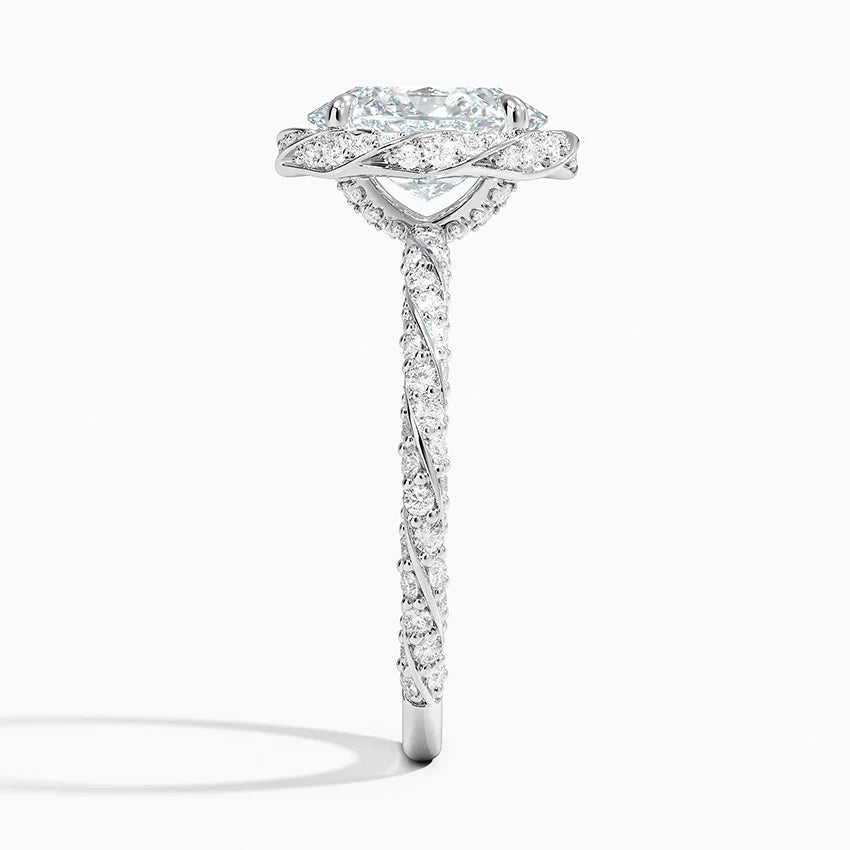 2.50 Karat Oval Halo Tasarım Tektaş Laboratuvar Pırlanta Yüzük 18k -Elyra - Bold Diamonds