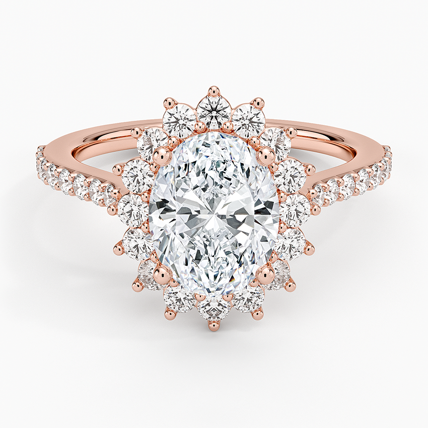 2,50 Karat Oval Halo Tasarım Tektaş Laboratuvar Pırlanta Yüzük 18K -Seraphina - Bold Diamonds