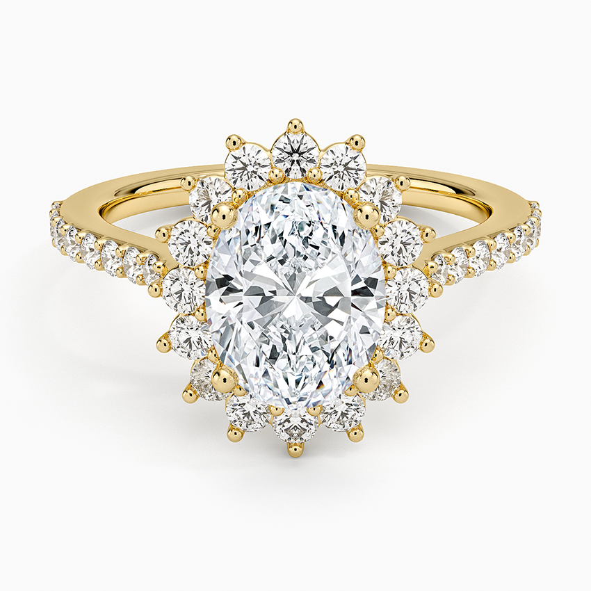 2,50 Karat Oval Halo Tasarım Tektaş Laboratuvar Pırlanta Yüzük 18K -Seraphina - Bold Diamonds