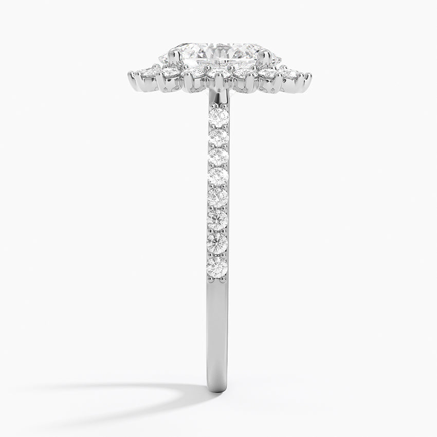 2,50 Karat Oval Halo Tasarım Tektaş Laboratuvar Pırlanta Yüzük 18K -Seraphina - Bold Diamonds