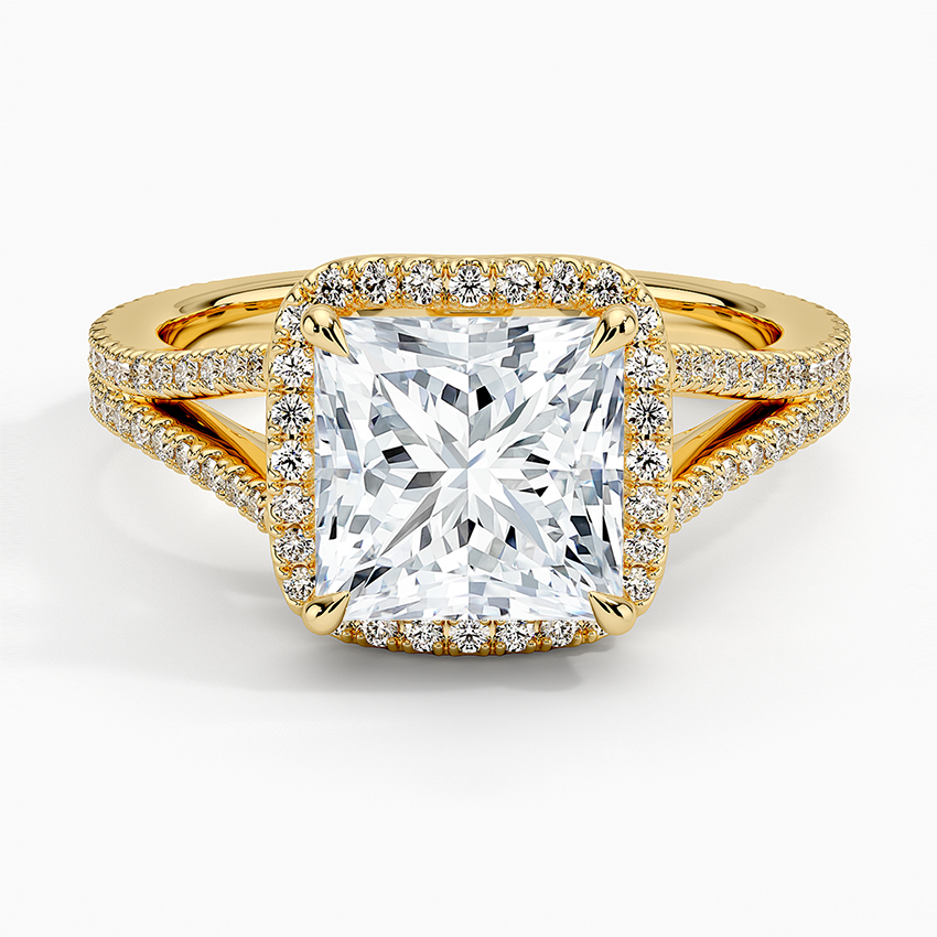2,50 Karat Prenses Halo Tasarım Tektaş Laboratuvar Pırlanta Yüzük 18K - Aurelia - Bold Diamonds