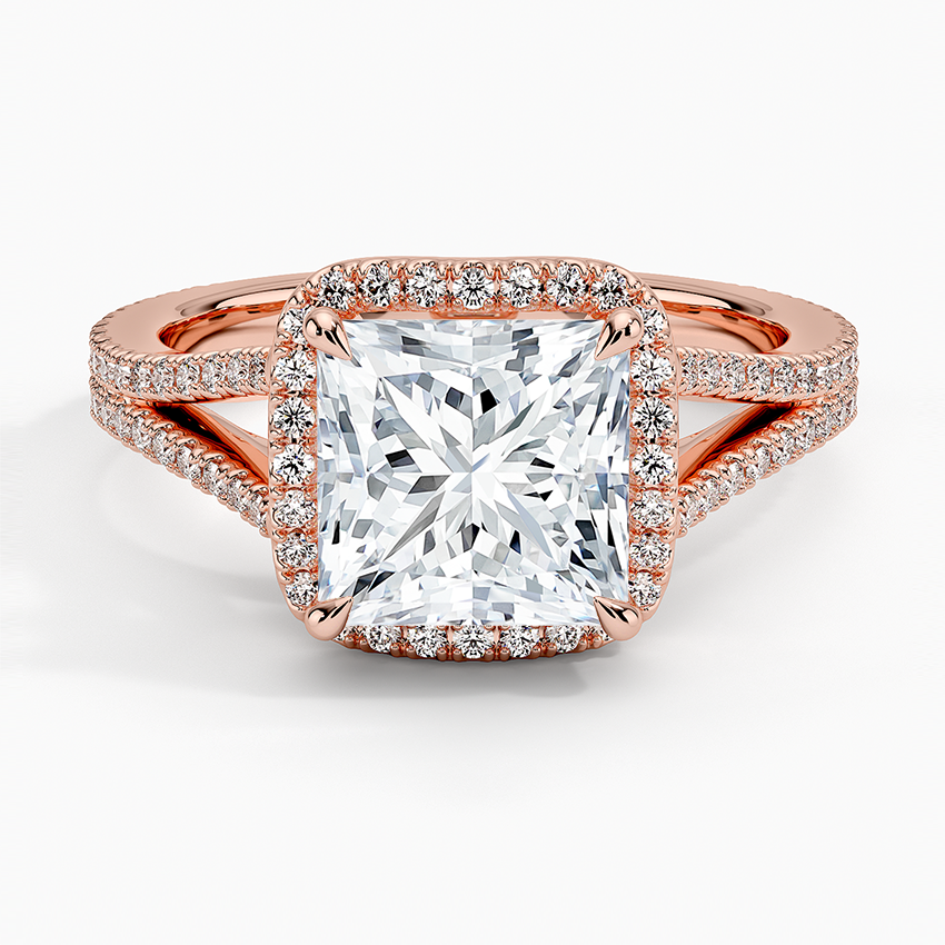 2,50 Karat Prenses Halo Tasarım Tektaş Laboratuvar Pırlanta Yüzük 18K - Aurelia - Bold Diamonds