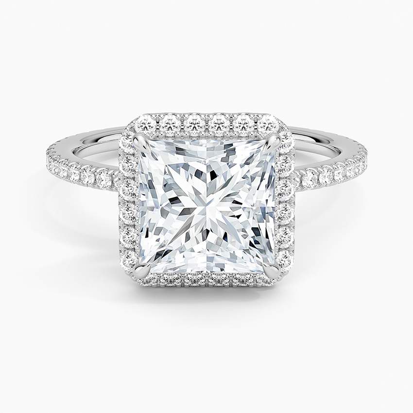 2,50 Karat Prenses Halo Tasarım Tektaş Laboratuvar Pırlanta Yüzük 18K - Celestia - Bold Diamonds