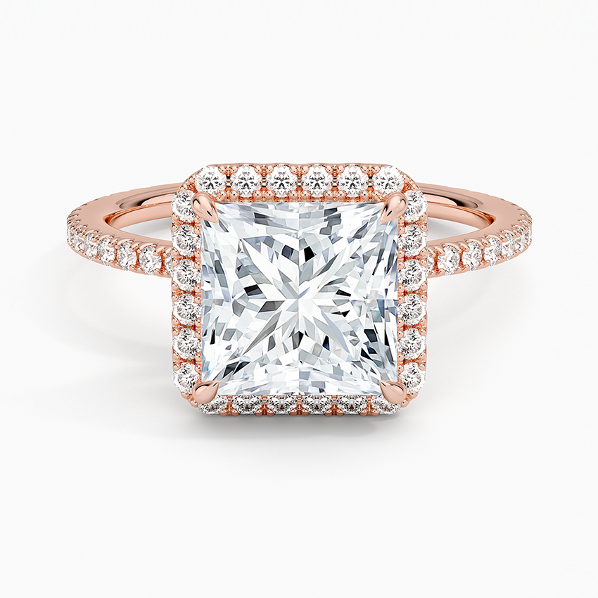 2,50 Karat Prenses Halo Tasarım Tektaş Laboratuvar Pırlanta Yüzük 18K - Celestia - Bold Diamonds
