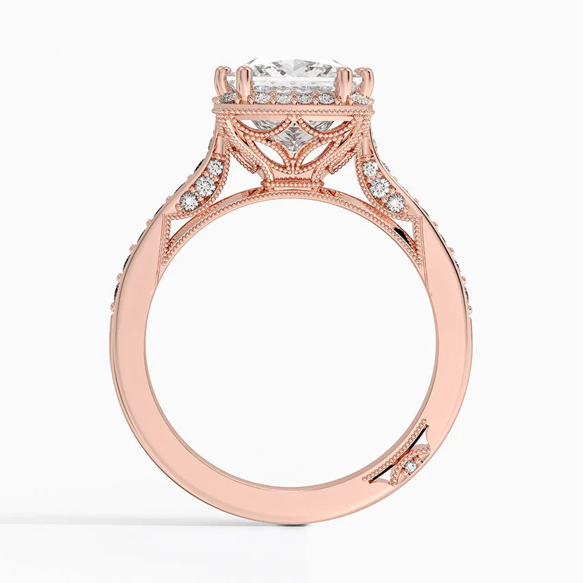 2.50 Karat Prenses Halo Tasarım Tektaş Laboratuvar Pırlanta Yüzük 18K -Clarella - Bold Diamonds