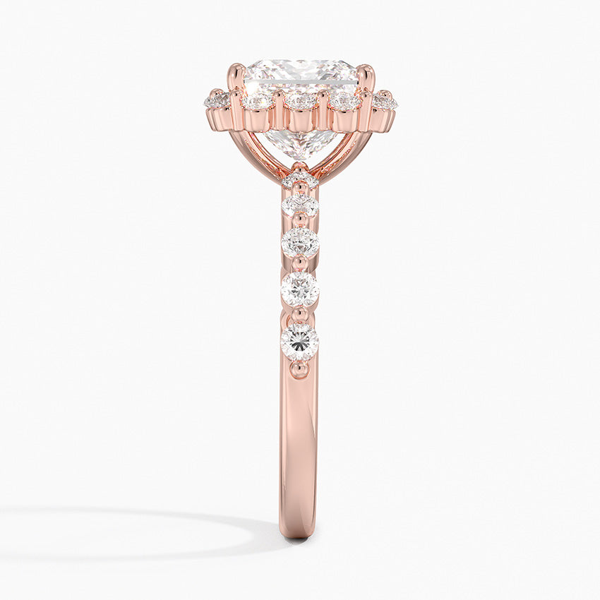 2.50 Karat Prenses Halo Tasarım Tektaş Laboratuvar Pırlanta Yüzük 18K -Mirara - Bold Diamonds