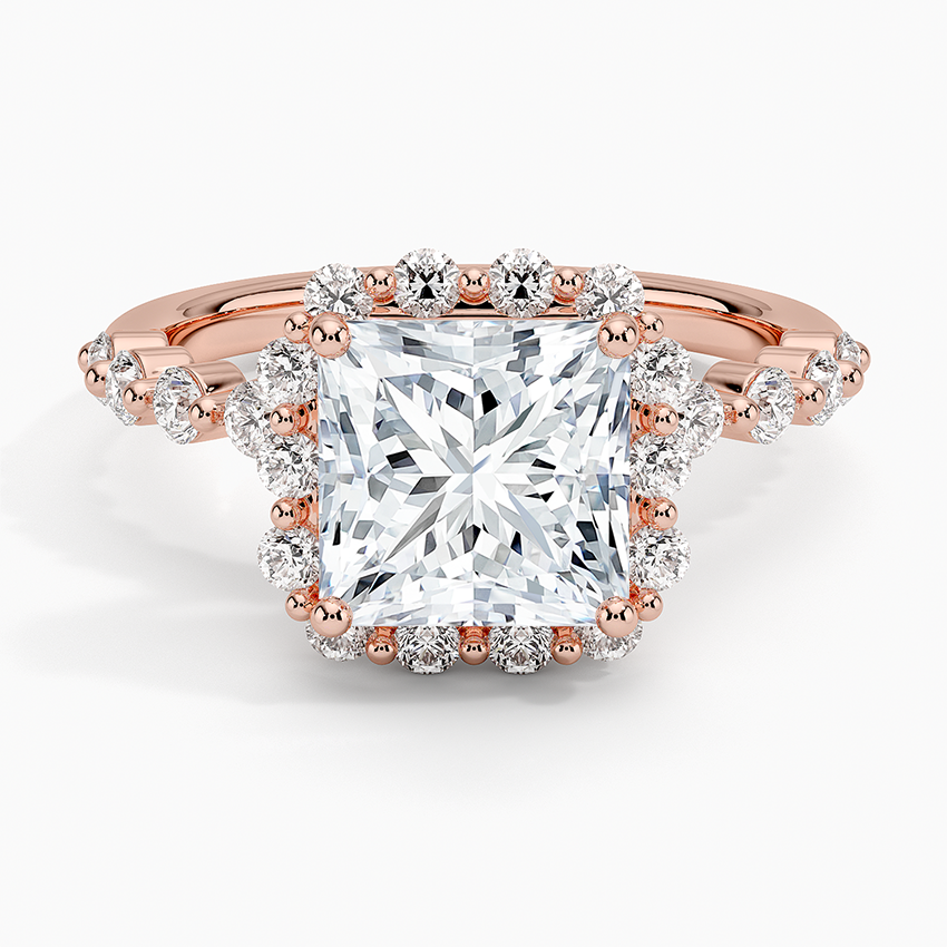 2.50 Karat Prenses Halo Tasarım Tektaş Laboratuvar Pırlanta Yüzük 18K -Mirara - Bold Diamonds