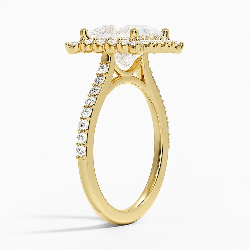 2,50 Karat Princess Halo Tasarım Tektaş Laboratuvar Pırlanta Yüzük 18K -Seraphina - Bold Diamonds