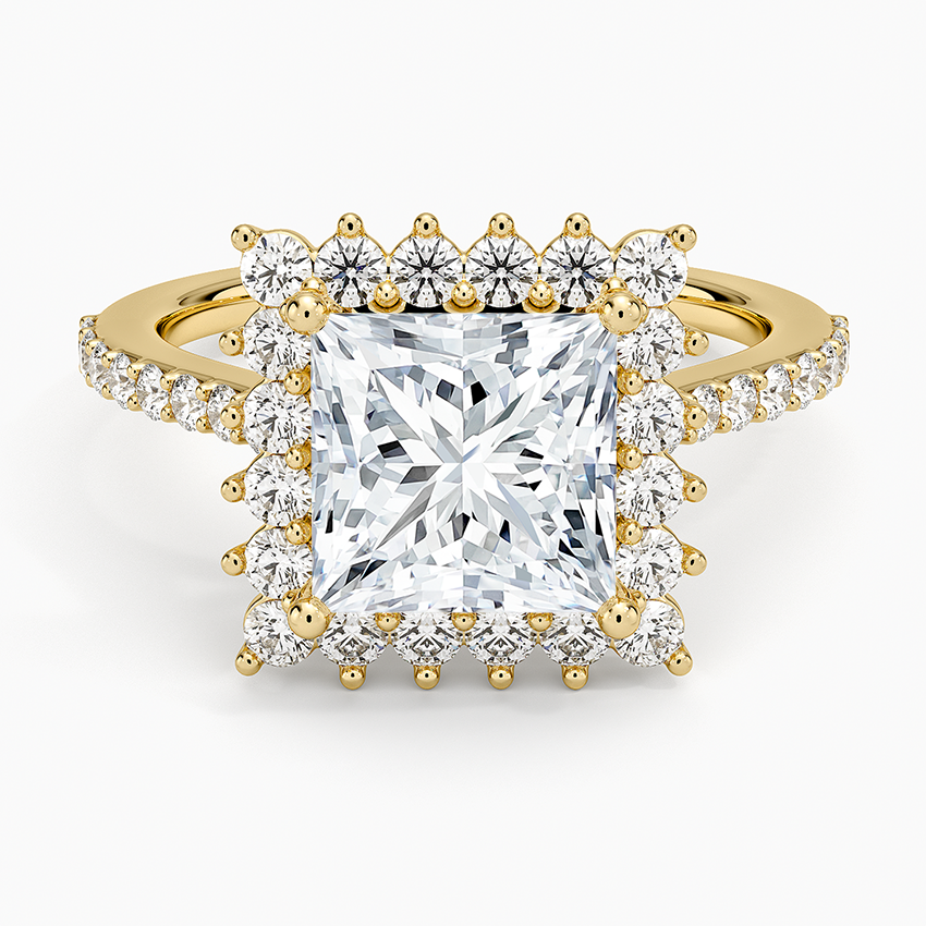 2,50 Karat Princess Halo Tasarım Tektaş Laboratuvar Pırlanta Yüzük 18K -Seraphina - Bold Diamonds
