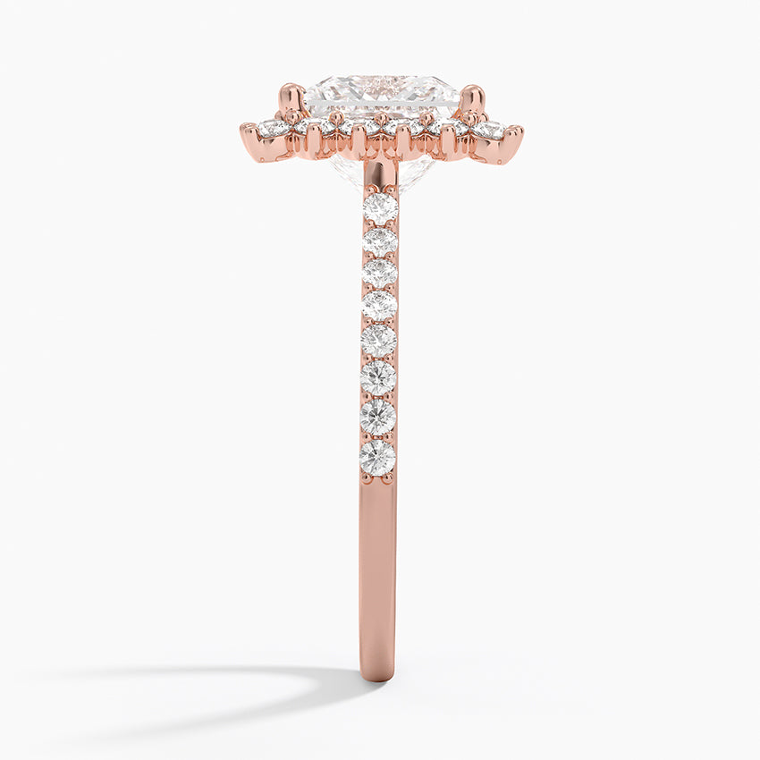 2,50 Karat Princess Halo Tasarım Tektaş Laboratuvar Pırlanta Yüzük 18K -Seraphina - Bold Diamonds