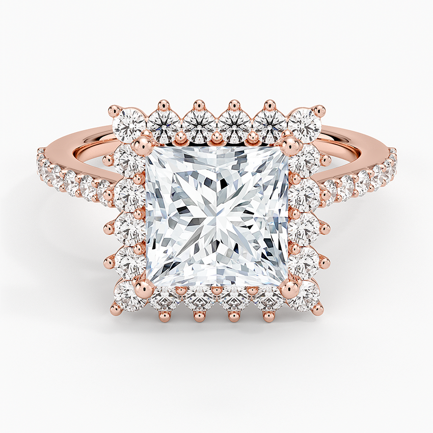 2,50 Karat Princess Halo Tasarım Tektaş Laboratuvar Pırlanta Yüzük 18K -Seraphina - Bold Diamonds